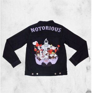 Disney Villains Black Denim Jacket Size Large NWT